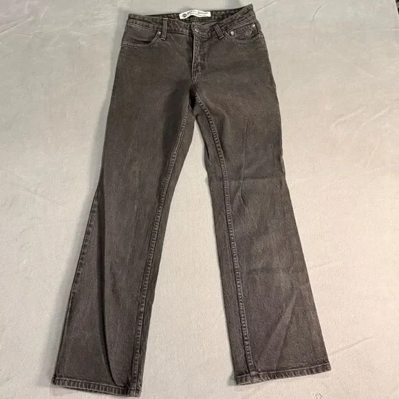 Harley-Davidson Black Bootcut Faded Jeans Moto Vintage Style Denim‎ 90s Y2K Sz 8 - Picture 2 of 9